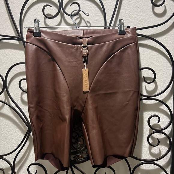 Skims Faux Leather Biker Shorts
